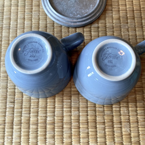 NWOT: Vintage FIESTAWARE BY HLG: 2 Tea Cups in Heather Blue - Picture 4 of 6